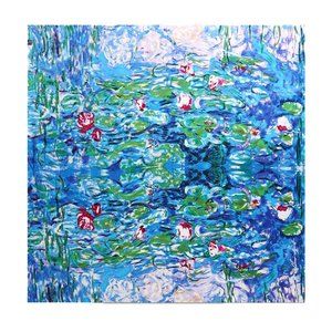 Grace Scarves 100% Silk Scarf, Artists Collection, Monet, Sleeping Water Lilies